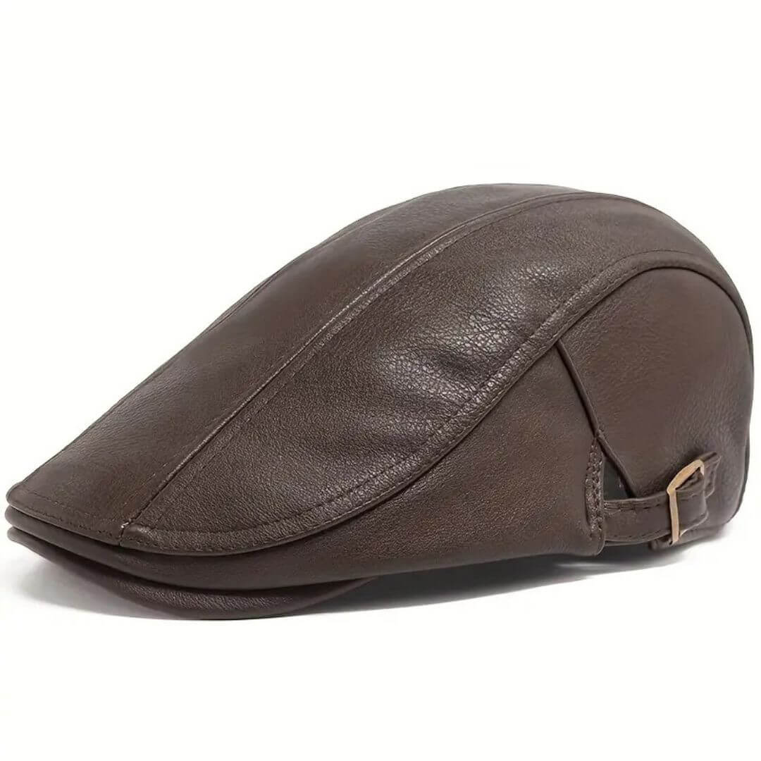 Louis – Casquette plate en cuir élégante