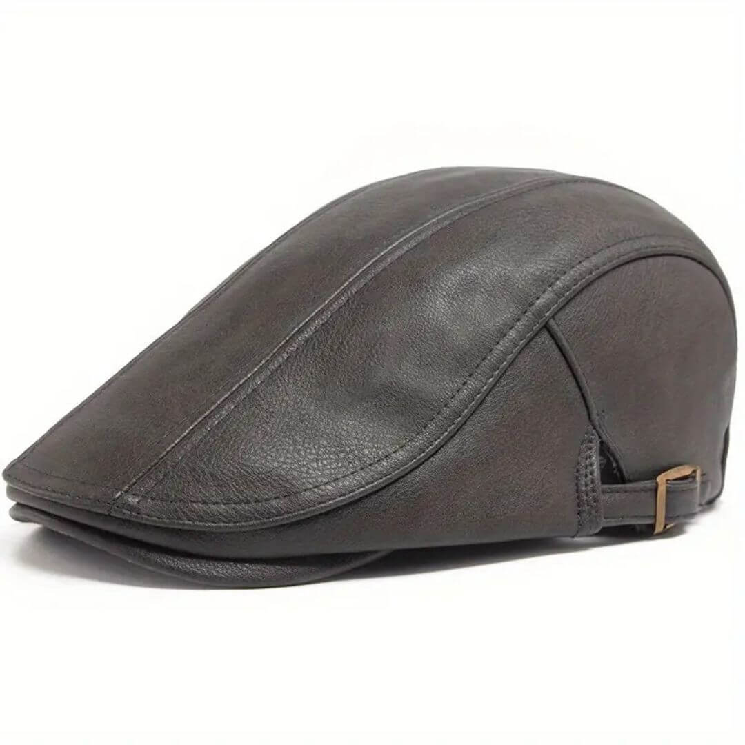 Louis – Casquette plate en cuir élégante