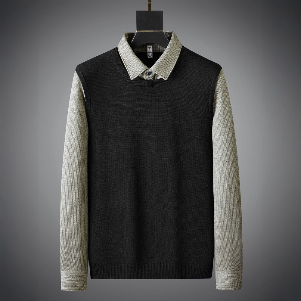 Chemise en Laine Bicolore Edgar