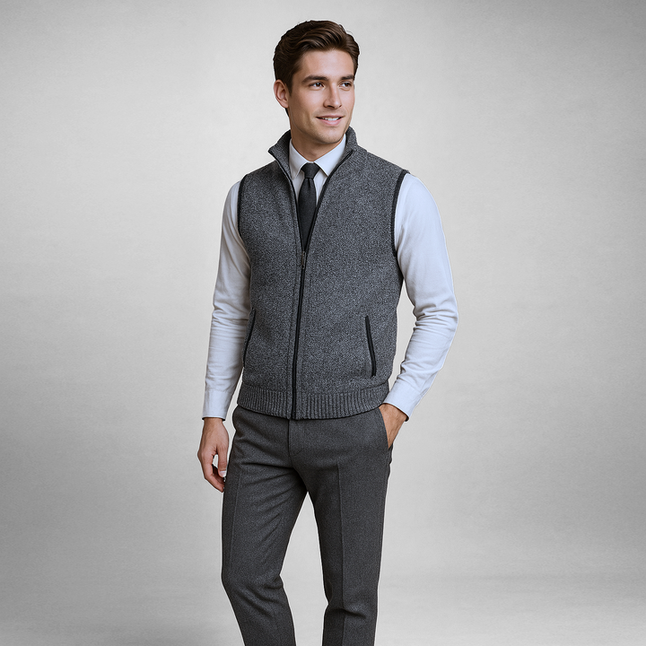 Harrison gilet - Gilet Zippé Laine Premium