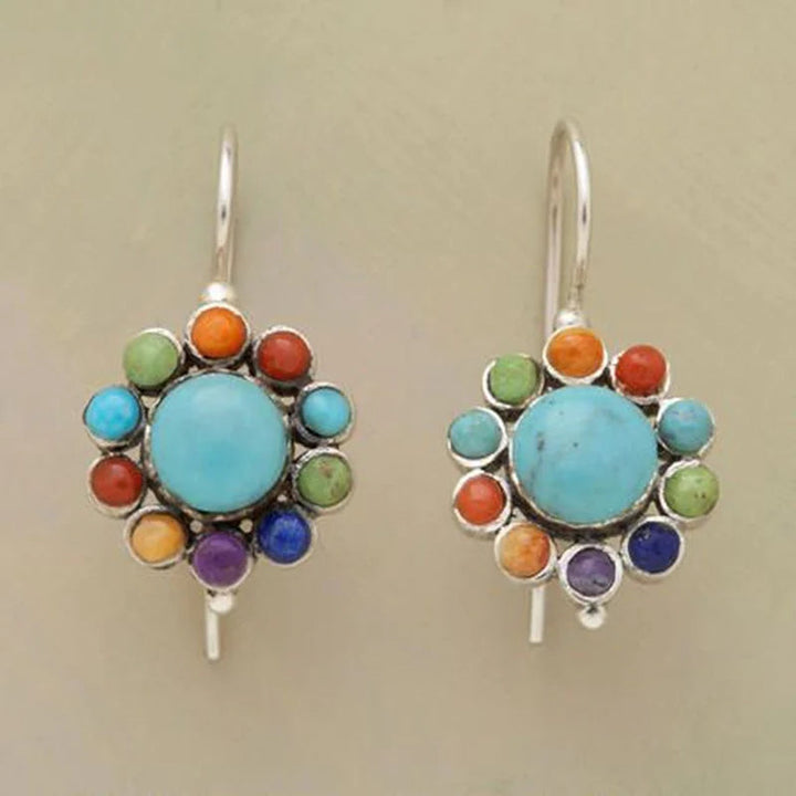 Nahia - Boucles d’oreilles turquoise multicolores