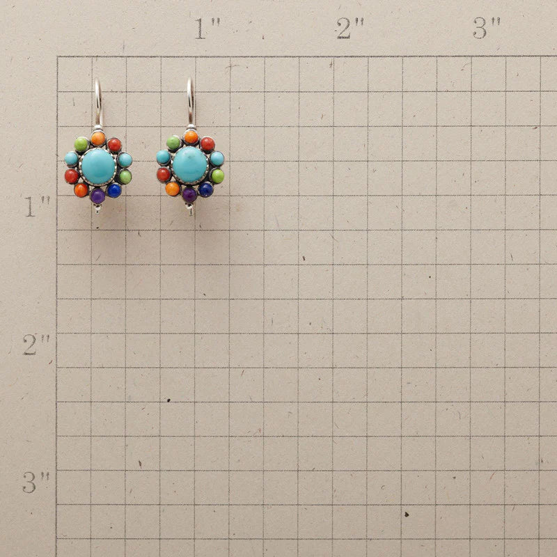 Nahia - Boucles d’oreilles turquoise multicolores