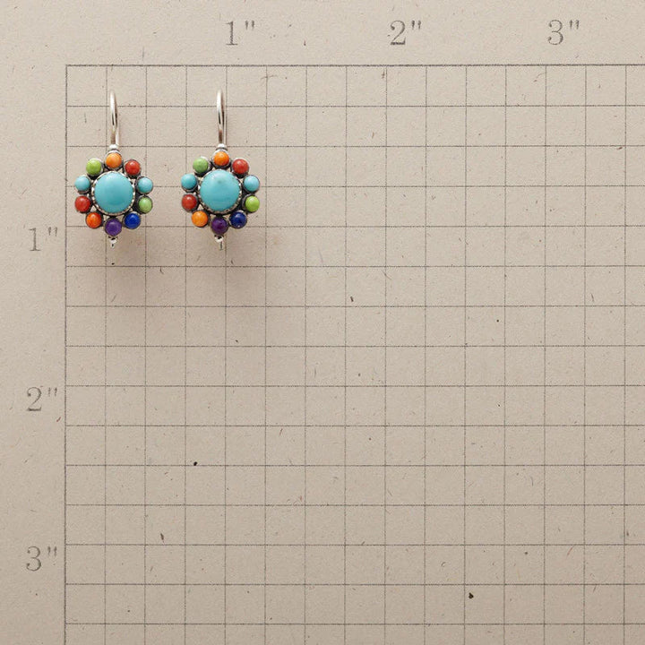 Nahia - Boucles d’oreilles turquoise multicolores
