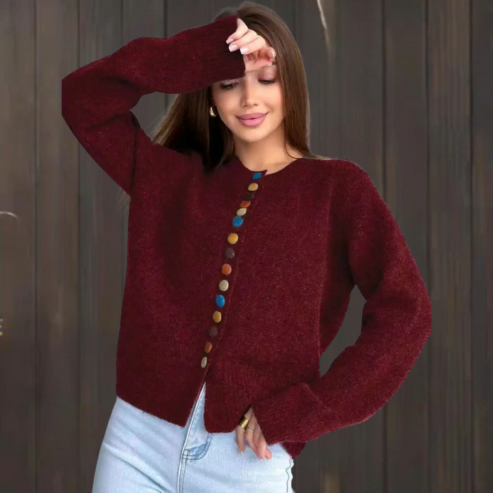 Noelle – Cardigan joyeux à boutons