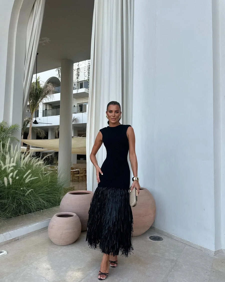 Ana | Robe longue à franges