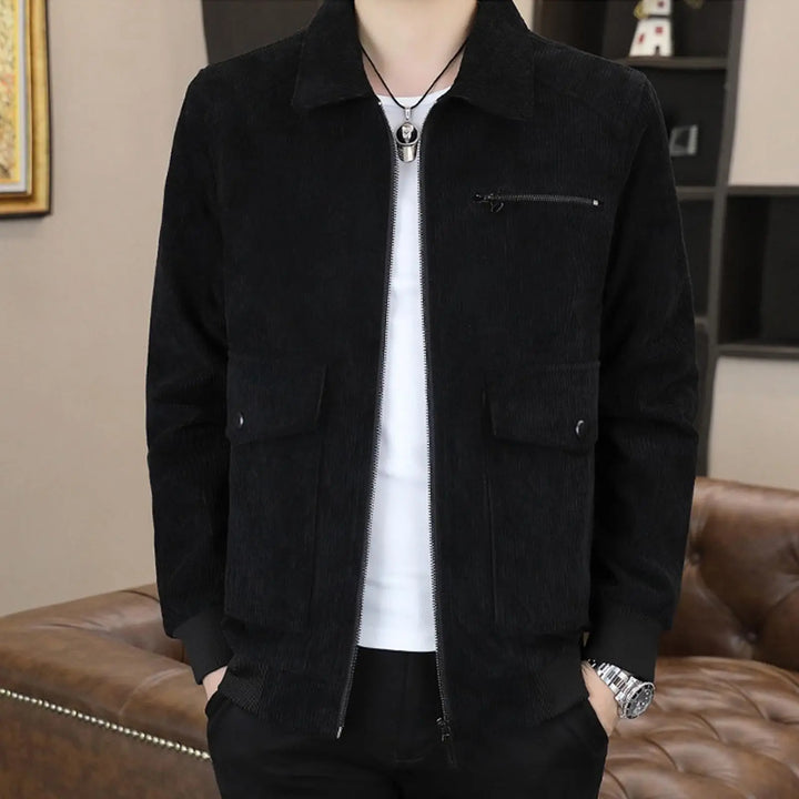 Dominique – Veste Décontractée en Velours Côtelé, Style Militaire