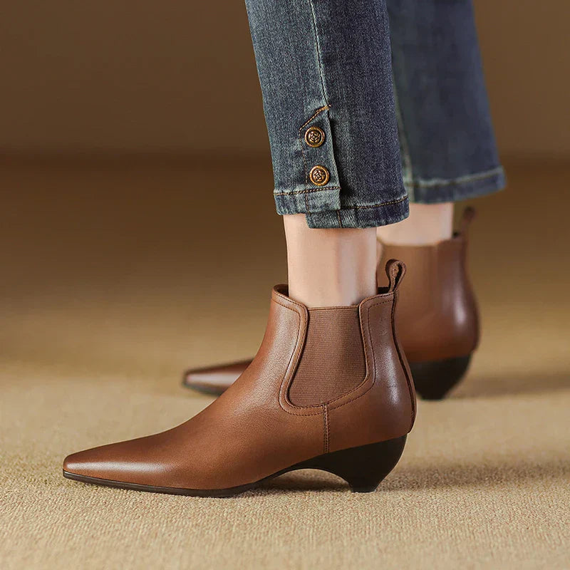 Bottes en cuir véritable Laira