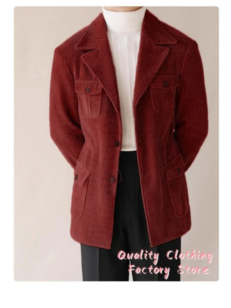 Antoine – Blazer Vintage en Velours Côtelé pour Homme