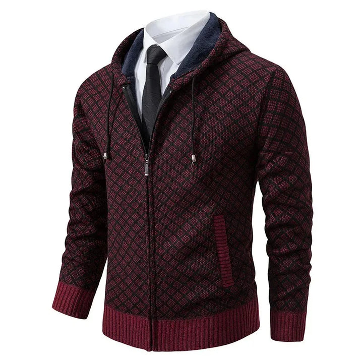 Pull Gérard – Tricot Hivernal Épais à Zip, Col V Confort pour Hommes Mûrs