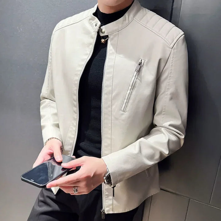 Noé | Blouson Similicuir à Col Montant pour Homme