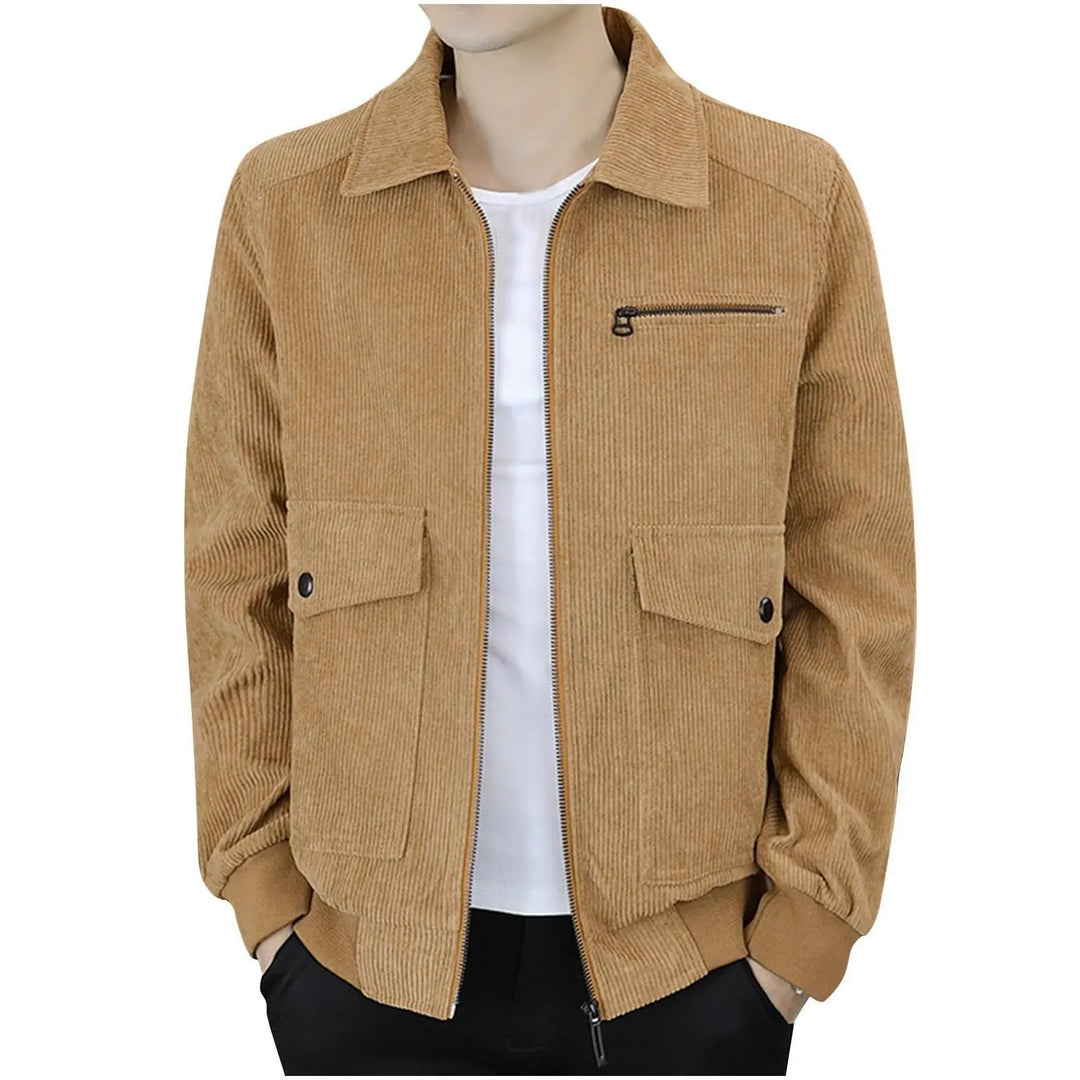 Dominique – Veste Décontractée en Velours Côtelé, Style Militaire