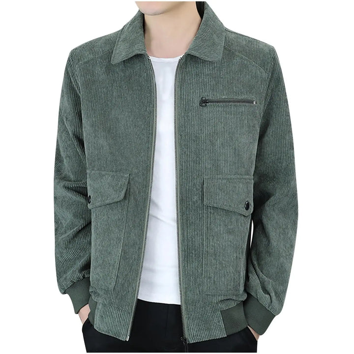 Dominique – Veste Décontractée en Velours Côtelé, Style Militaire