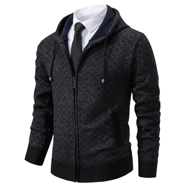 Pull Gérard – Tricot Hivernal Épais à Zip, Col V Confort pour Hommes Mûrs