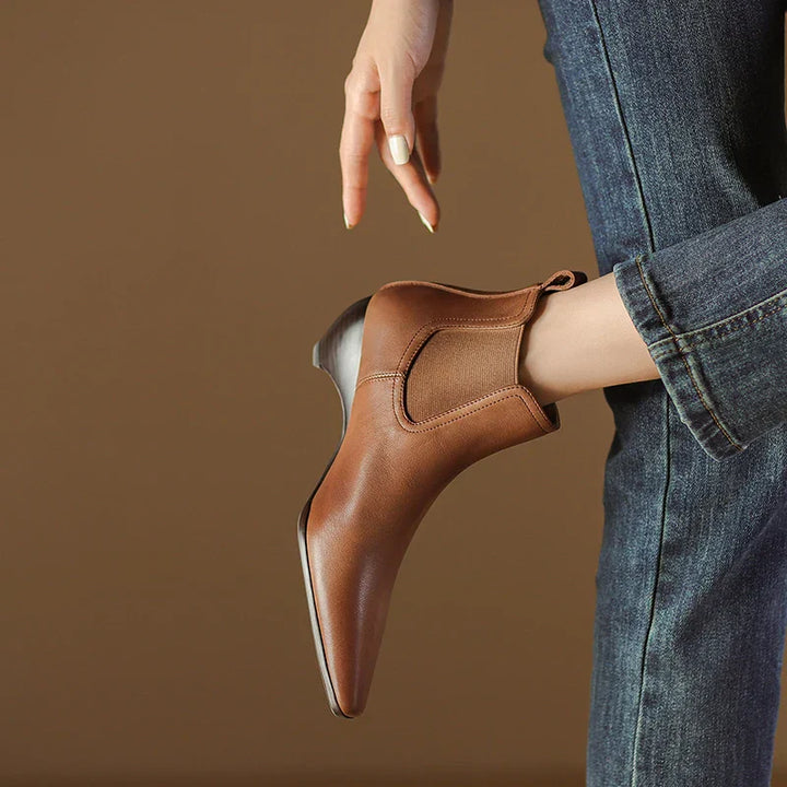 Bottes en cuir véritable Laira