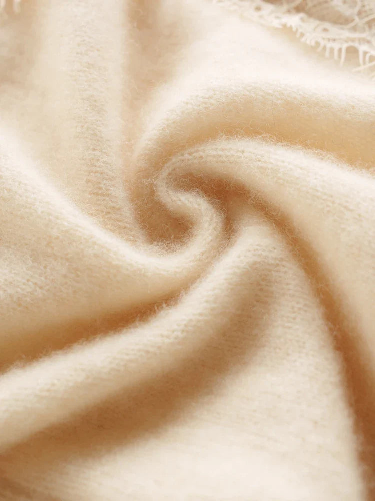 Gilet en Cachemire avec Dentelle Charlotte