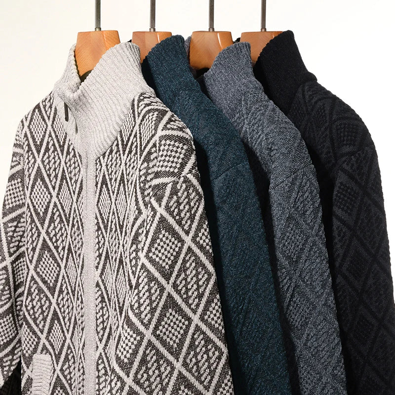 Louis - Cardigan en Velours Épais Zippé