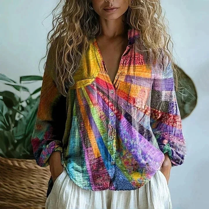 Nives | Blouse Vintage Imprimée