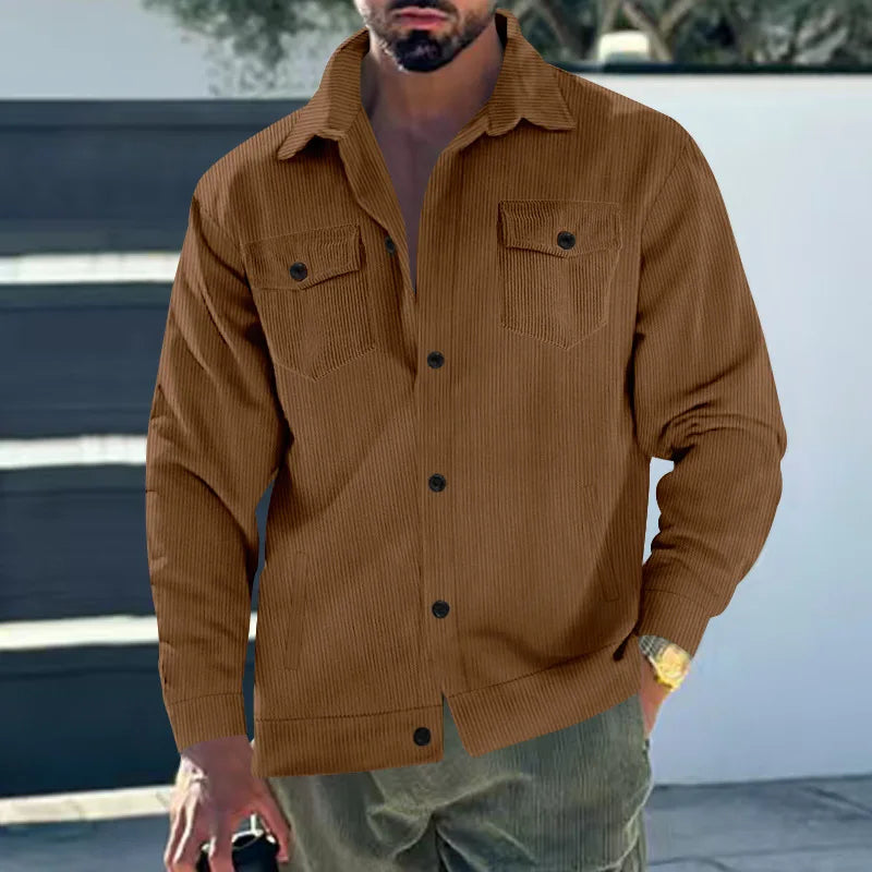 Arnaud – Chemise Décontractée en Velours Côtel