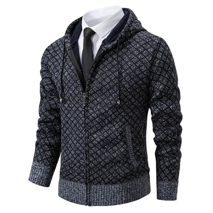 Pull Gérard – Tricot Hivernal Épais à Zip, Col V Confort pour Hommes Mûrs