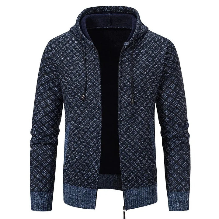Pull Gérard – Tricot Hivernal Épais à Zip, Col V Confort pour Hommes Mûrs
