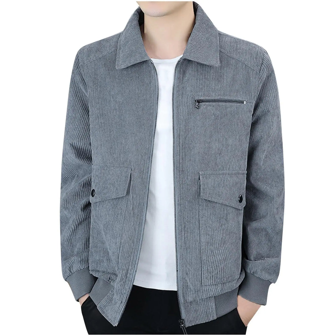 Dominique – Veste Décontractée en Velours Côtelé, Style Militaire