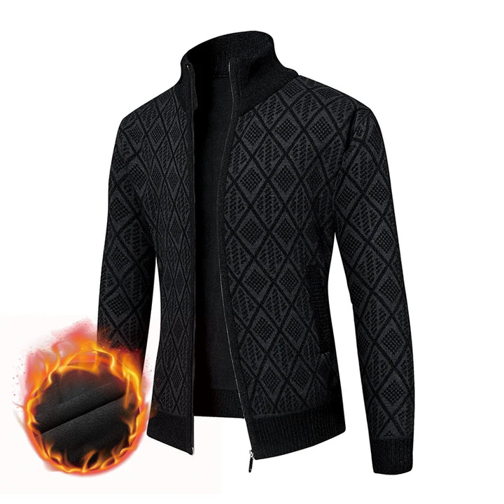 Louis - Cardigan en Velours Épais Zippé