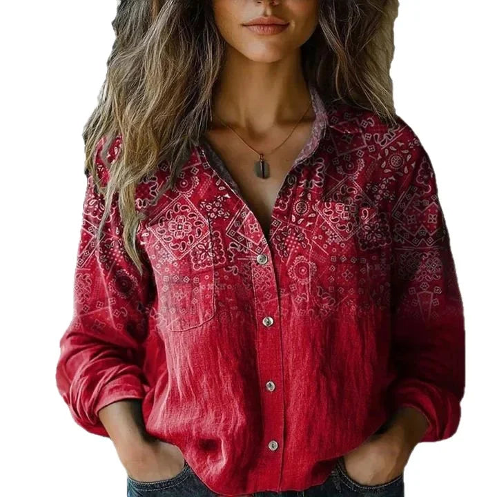 Nives | Blouse Vintage Imprimée