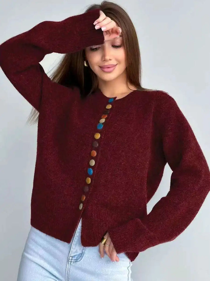 Noelle – Cardigan joyeux à boutons