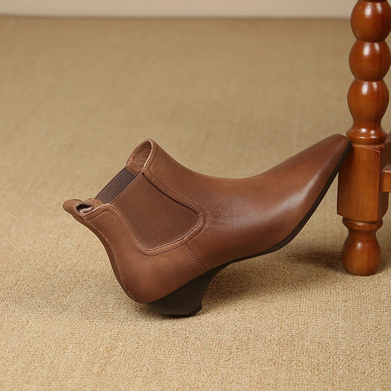 Bottes en cuir véritable Laira