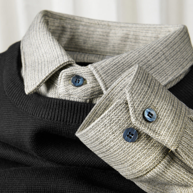 Chemise en Laine Bicolore Edgar