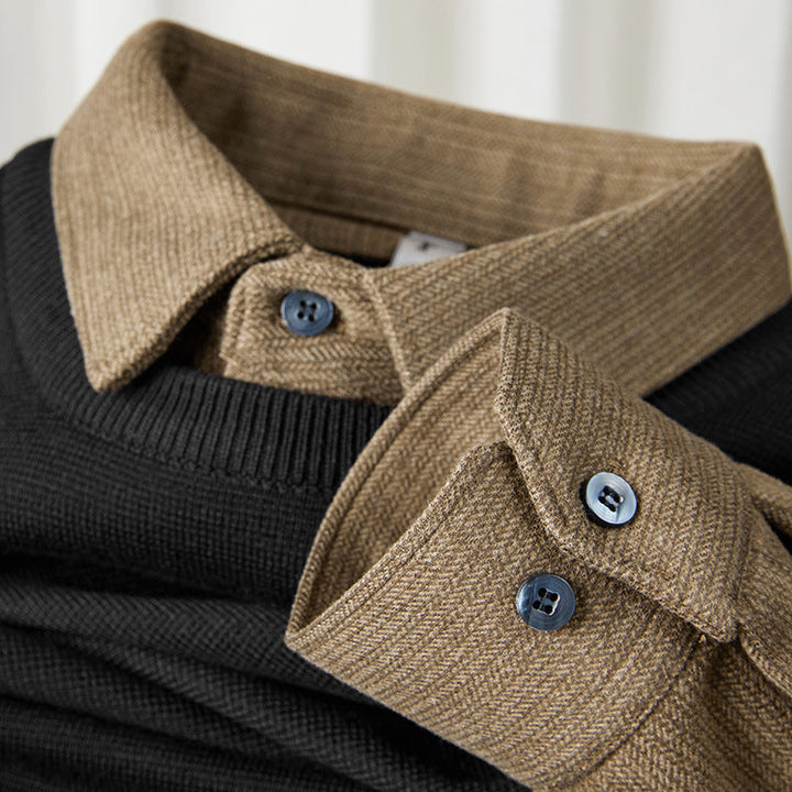 Chemise en Laine Bicolore Edgar