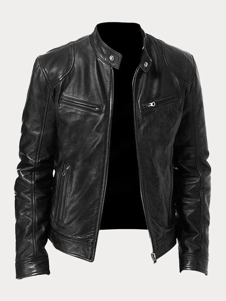 Gabriel | Blouson Motard en Similicuir Noir pour Homme