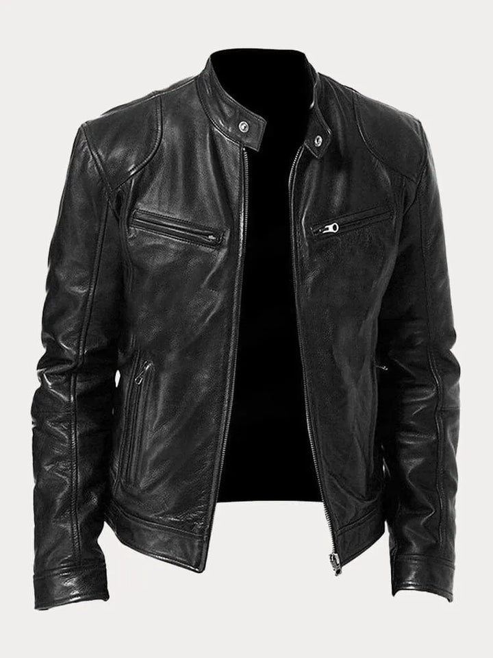Gabriel | Blouson Motard en Similicuir Noir pour Homme