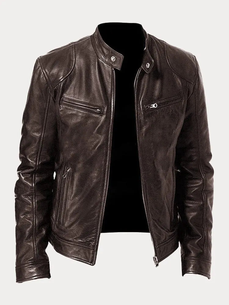 Gabriel | Blouson Motard en Similicuir Noir pour Homme