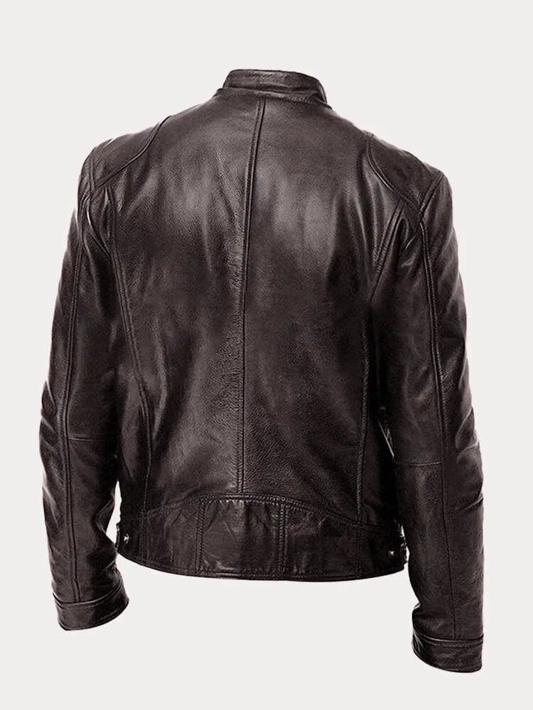Gabriel | Blouson Motard en Similicuir Noir pour Homme
