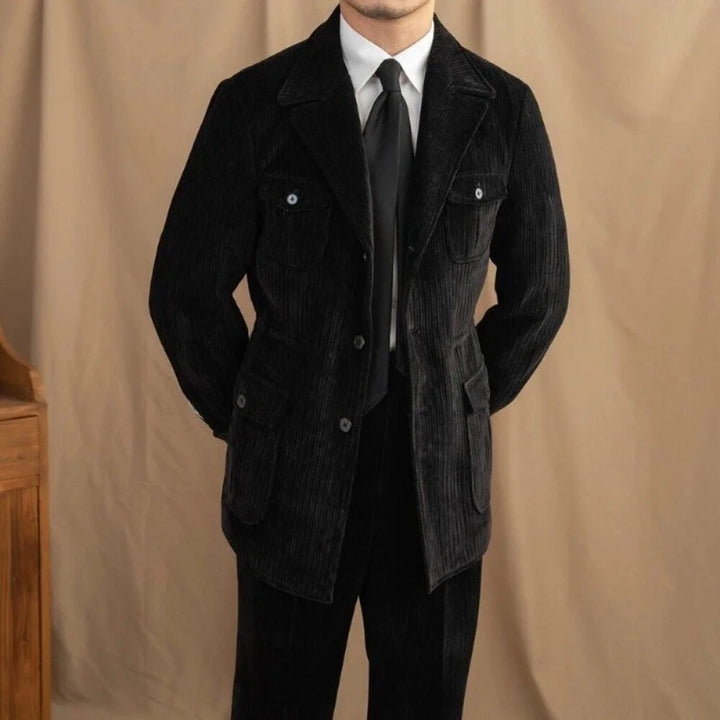 Maurice – Ensemble Rétro en Velours Côtelé (Veste + Pantalon)