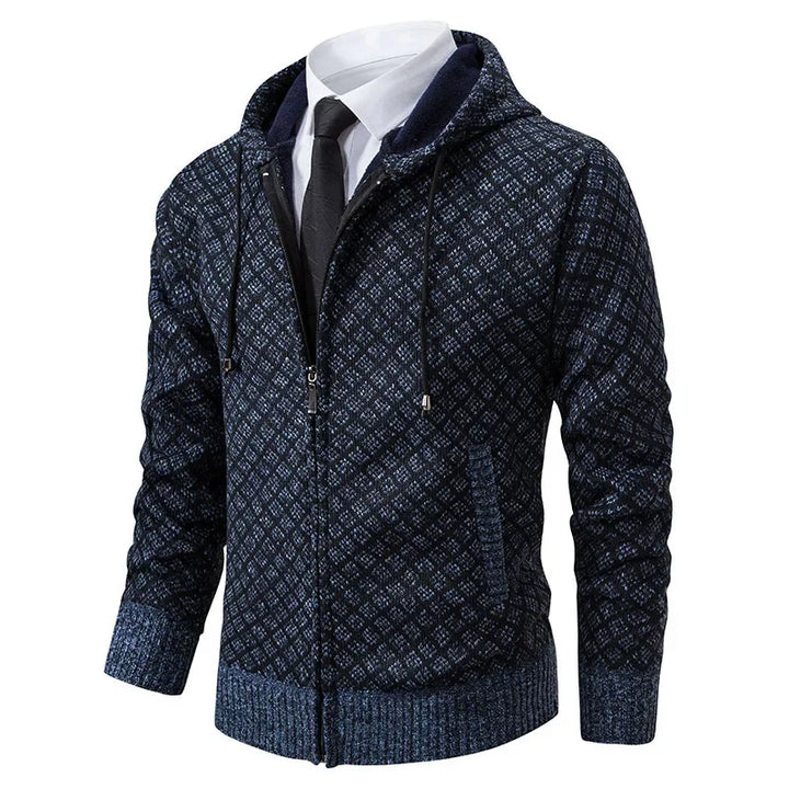 Pull Gérard – Tricot Hivernal Épais à Zip, Col V Confort pour Hommes Mûrs
