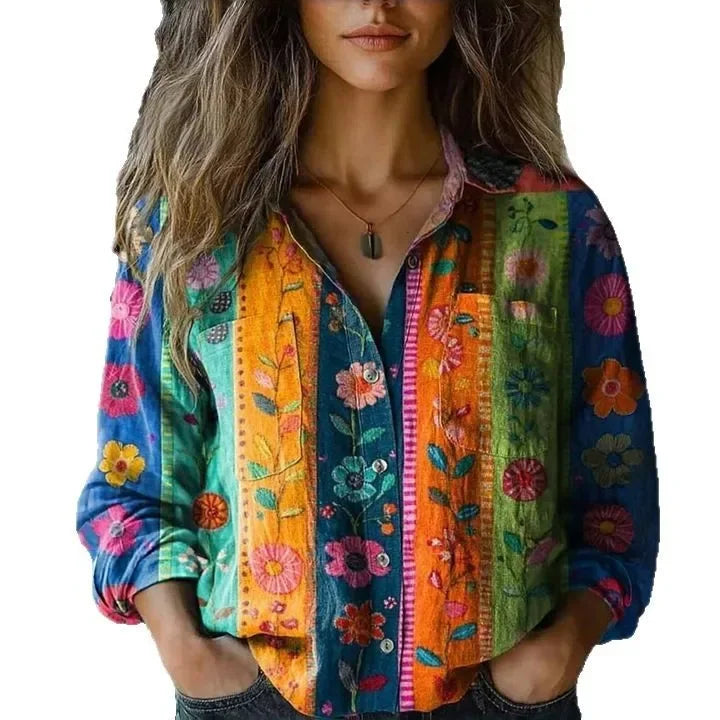 Nives | Blouse Vintage Imprimée