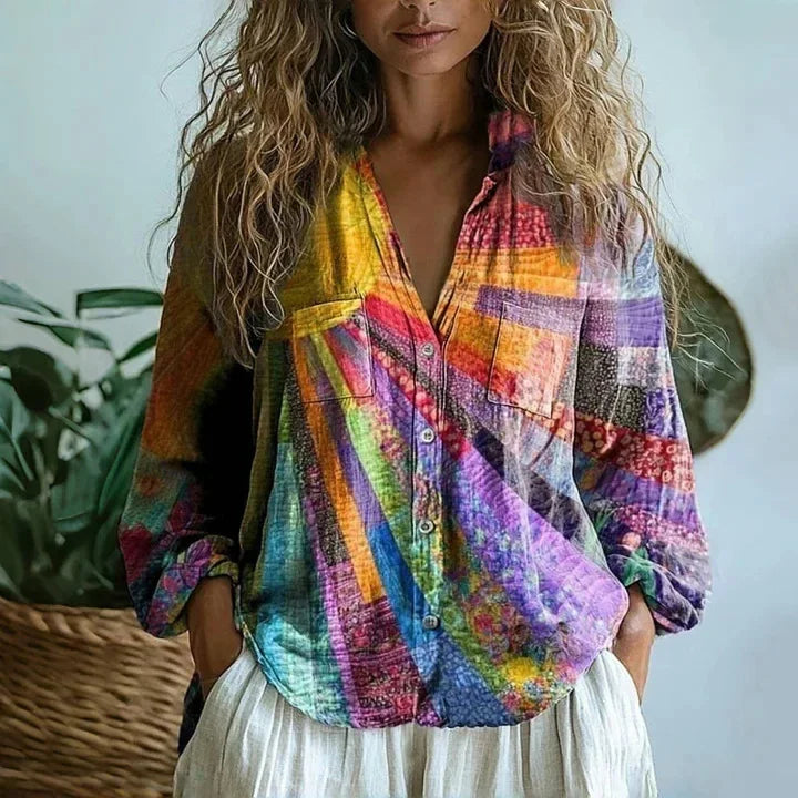 Nives | Blouse Vintage Imprimée