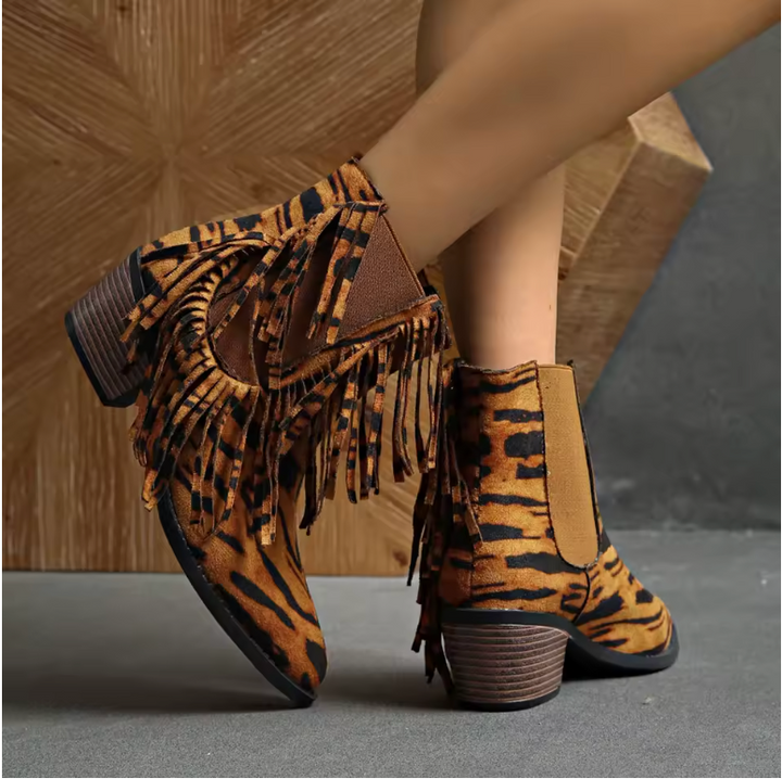 La Maison Élise® | Luxe Fringed Ankle Boots