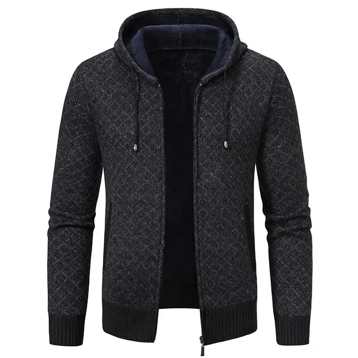 Pull Gérard – Tricot Hivernal Épais à Zip, Col V Confort pour Hommes Mûrs