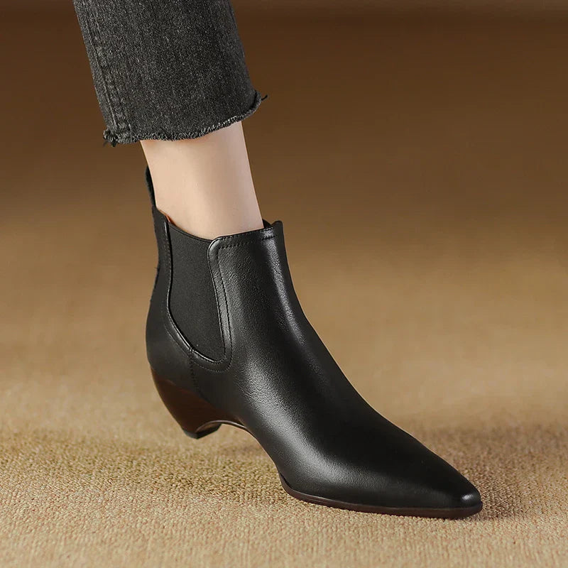 Bottes en cuir véritable Laira