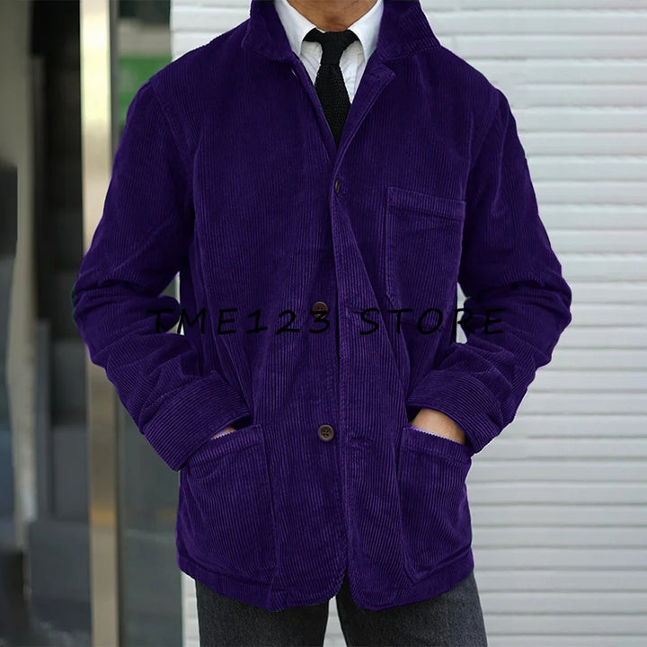 Georges – Ensemble en Velours Côtelé, Style Business Décontracté