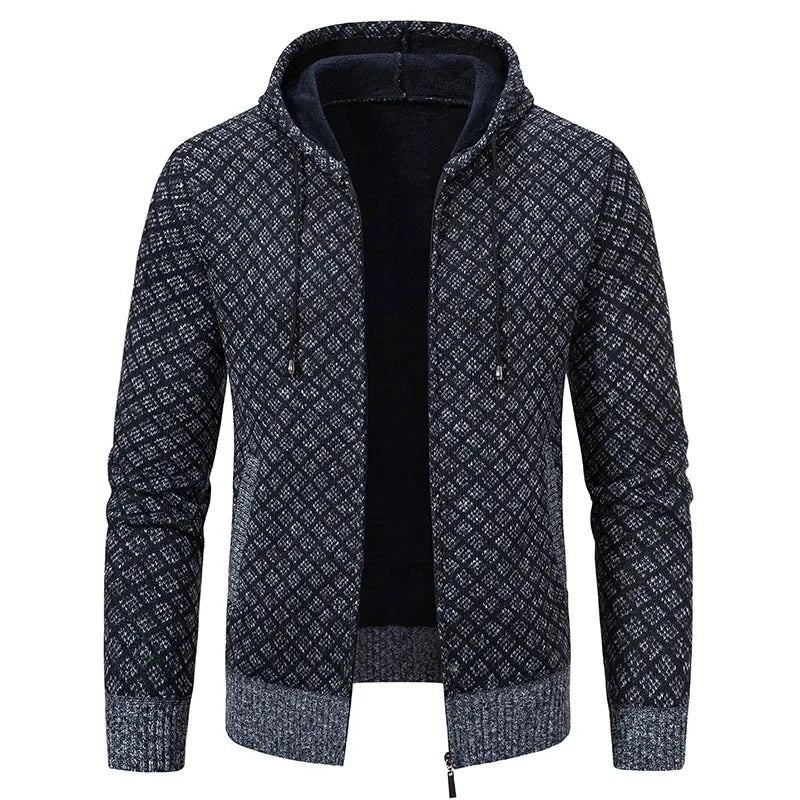 Pull Gérard – Tricot Hivernal Épais à Zip, Col V Confort pour Hommes Mûrs