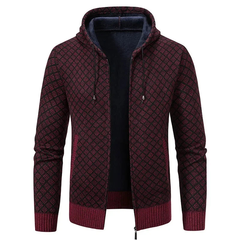 Pull Gérard – Tricot Hivernal Épais à Zip, Col V Confort pour Hommes Mûrs