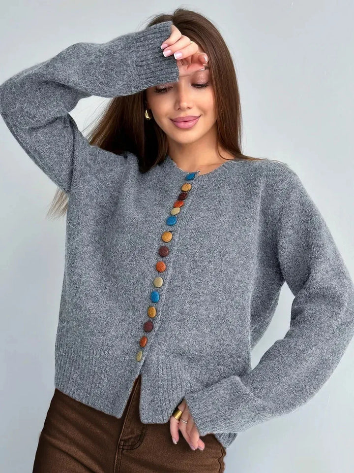 Noelle – Cardigan joyeux à boutons