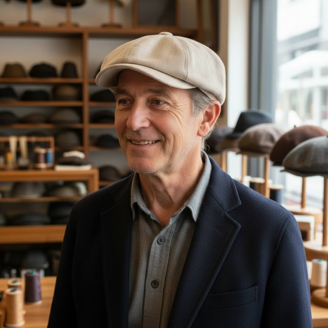 Adrien – Casquette newsboy en lin