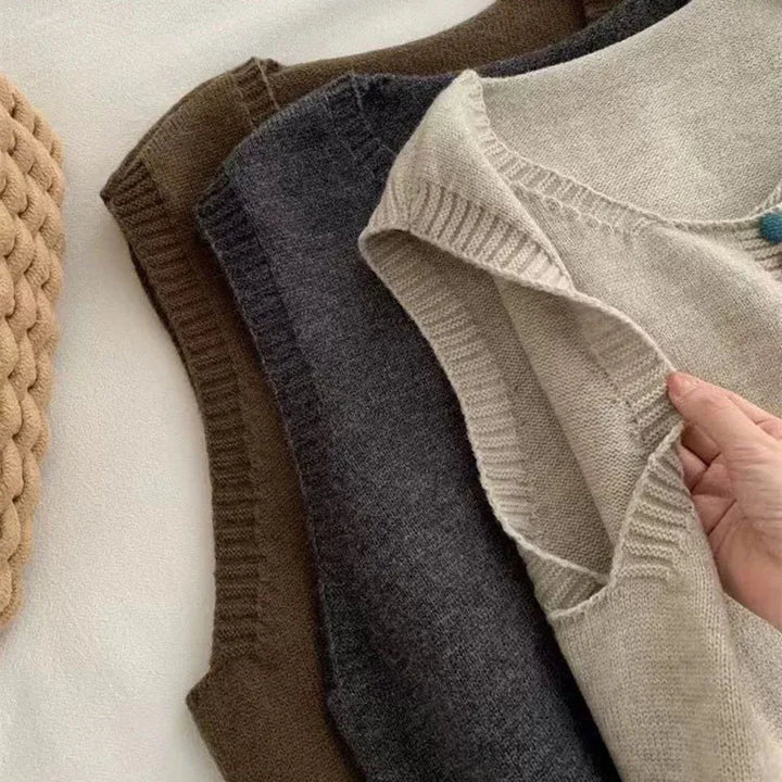 Maribel – Gilet tricot à boutons colorés