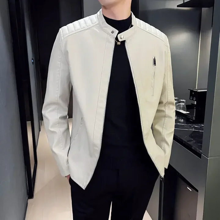 Noé | Blouson Similicuir à Col Montant pour Homme