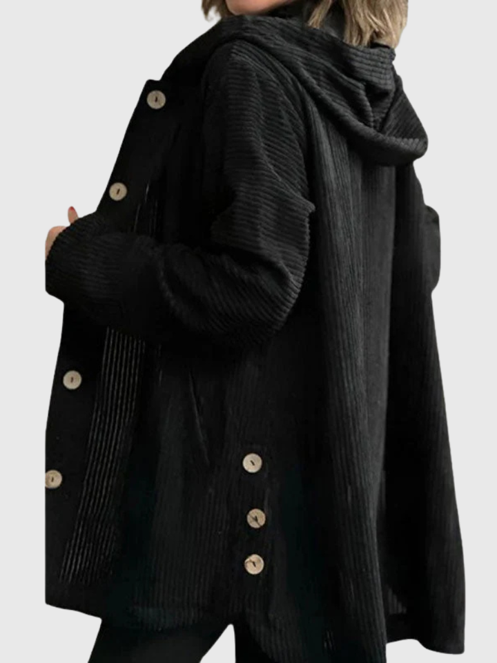 Veste à Capuche en Velours Côtelé Claudine